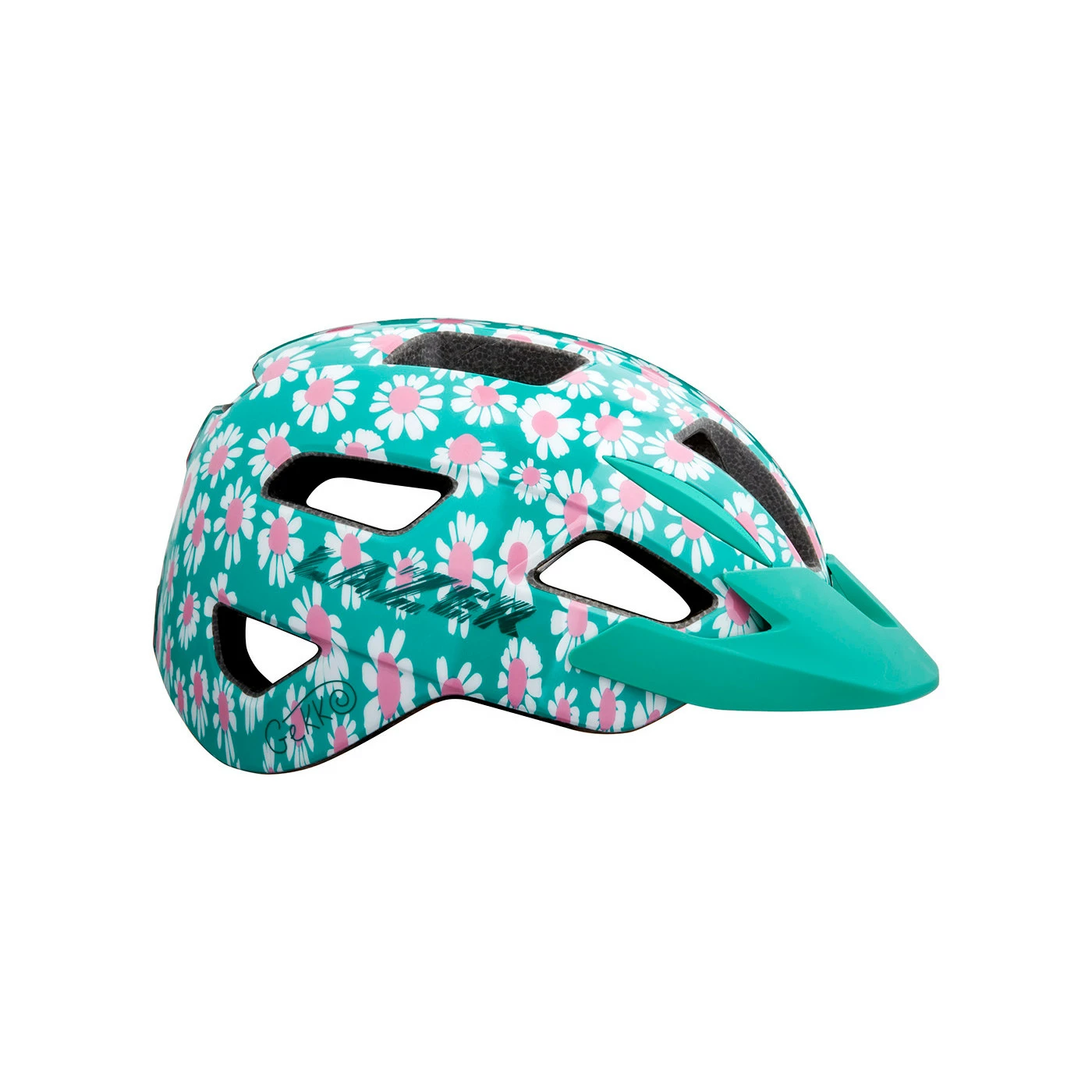 Bicycle Helmet For Kids Lazer Gekko Green Flowers 3 Bicycle Helmet For Kids Lazer Gekko Green Flowers