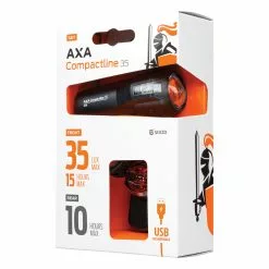 Bicycle Headlight Set AXA Compact Line Battery 35 Set -Bicycles shop tuledekomplekt axa compact line battery 35 set 6